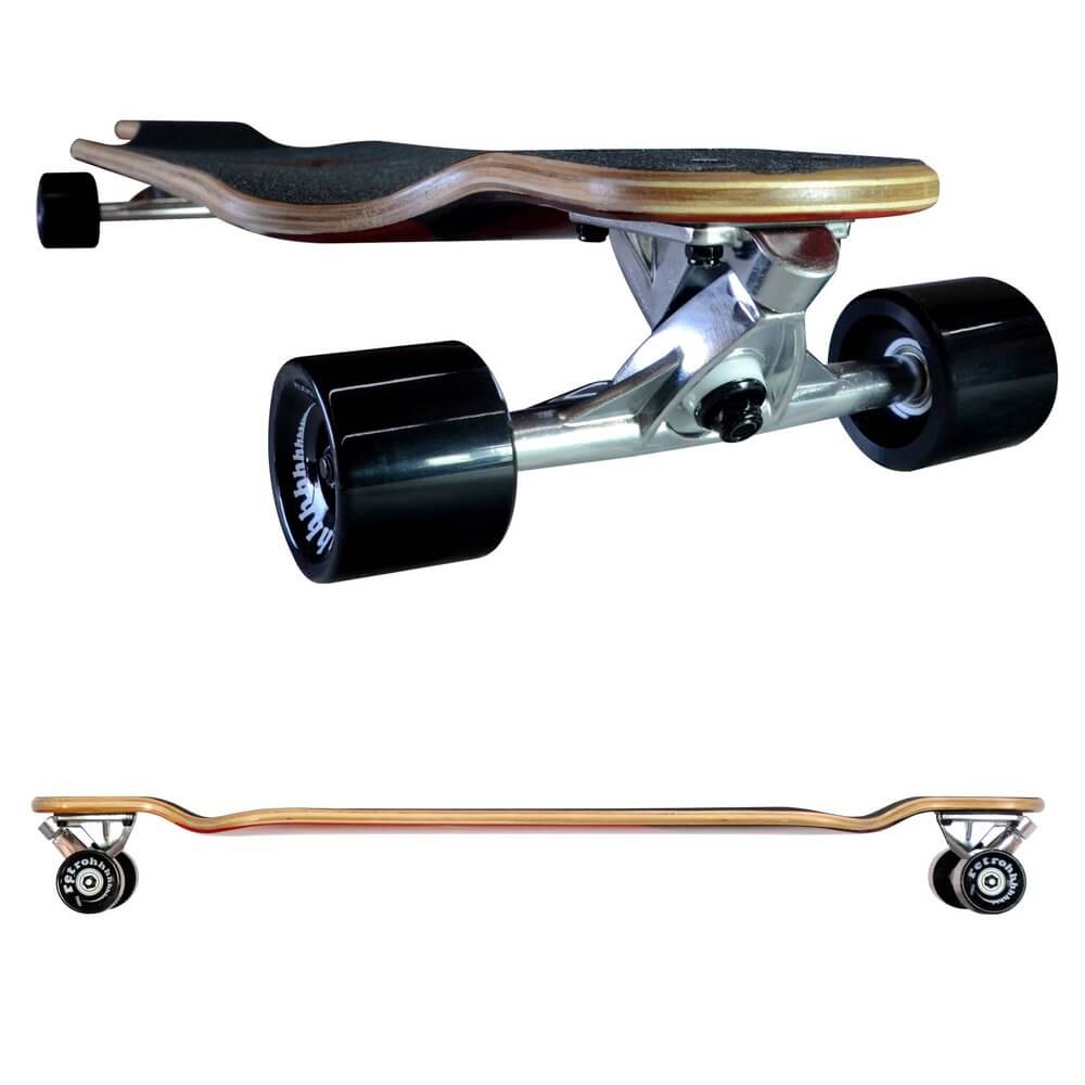 Atom 39" Drop Deck Longboard Orange Geo California Kiteboarding