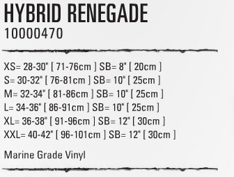 renegade harness dakine chart hybrid sizing californiakiteboarding